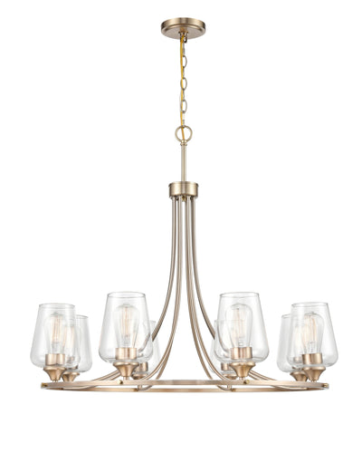 28'' Ashford Modern Gold 8 Light Chandelier