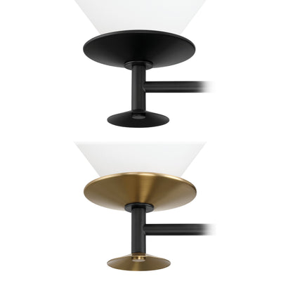 Tremolo 33-inch 3-light Matte Black and Champagne Gold Vanity Light with Etched Opal Glass