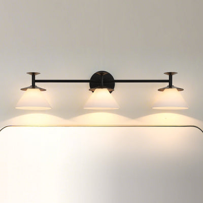 Tremolo 33-inch 3-light Matte Black and Champagne Gold Vanity Light with Etched Opal Glass