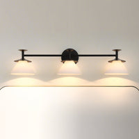 Tremolo 33-inch 3-light Matte Black and Champagne Gold Vanity Light with Etched Opal Glass
