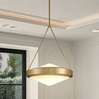 Agate 20-inch 4-light Champagne Gold Pendant Light with Opal Glass Shade