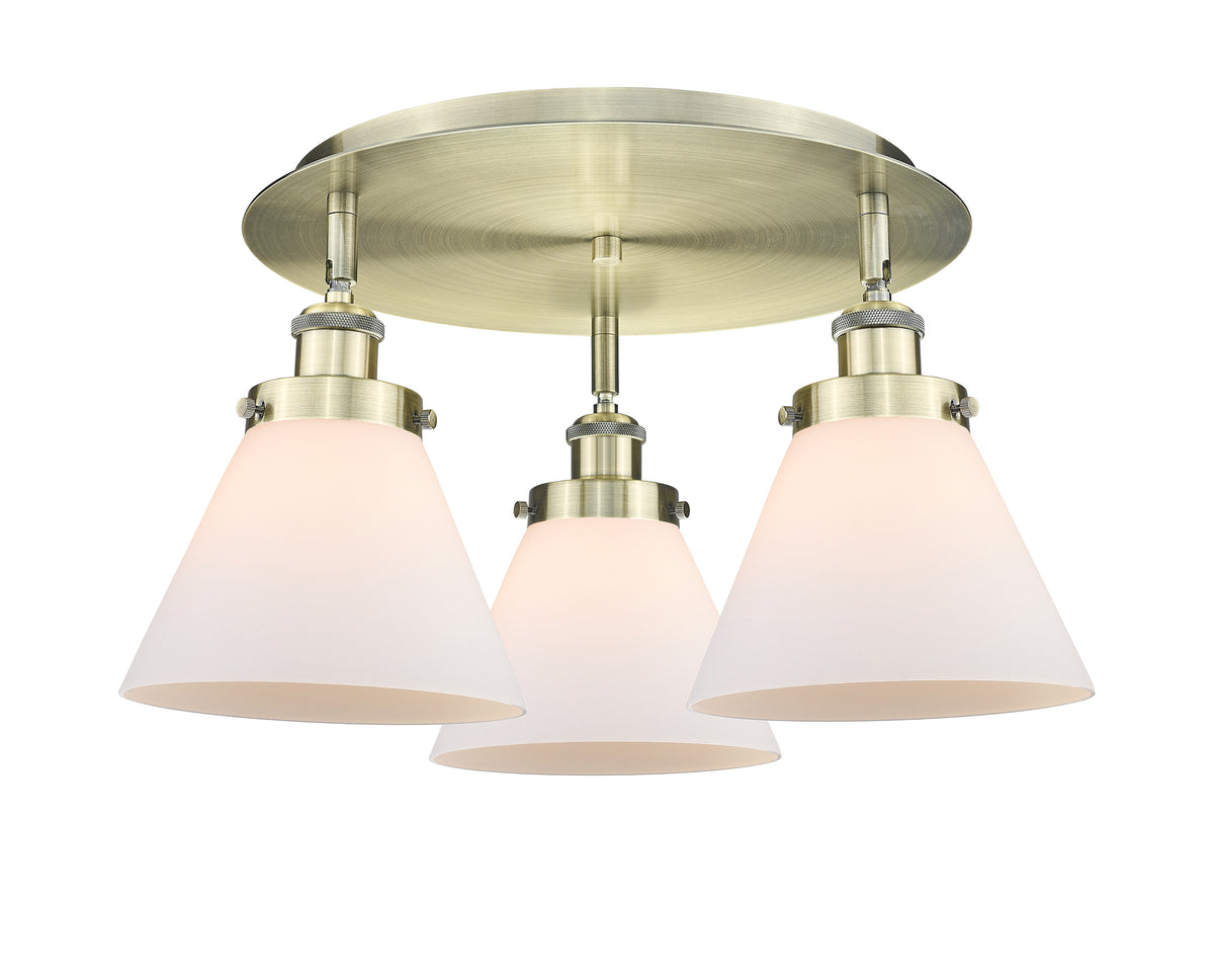 Cone 20-Inch 3-Light Semi-Flush Mount 11-Inch High