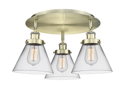 Cone 20-Inch 3-Light Semi-Flush Mount 11-Inch High
