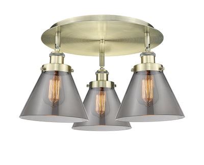 Cone 20-Inch 3-Light Semi-Flush Mount 11-Inch High