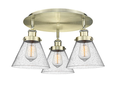 Cone 20-Inch 3-Light Semi-Flush Mount 11-Inch High
