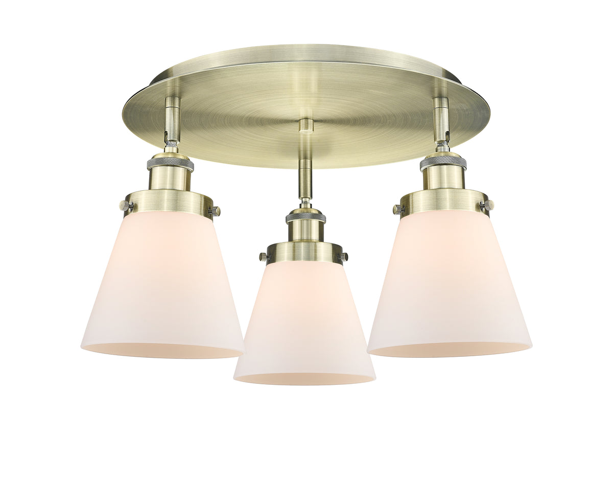 Cone 18-Inch 3-Light Semi-Flush Mount