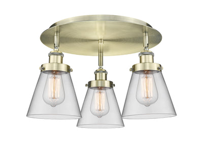 Cone 18-Inch 3-Light Semi-Flush Mount