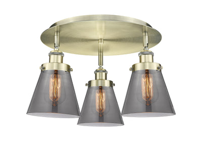 Cone 18-Inch 3-Light Semi-Flush Mount