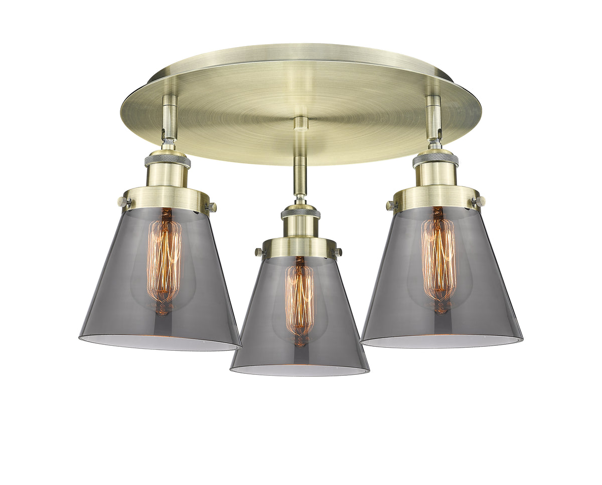 Cone 18-Inch 3-Light Semi-Flush Mount