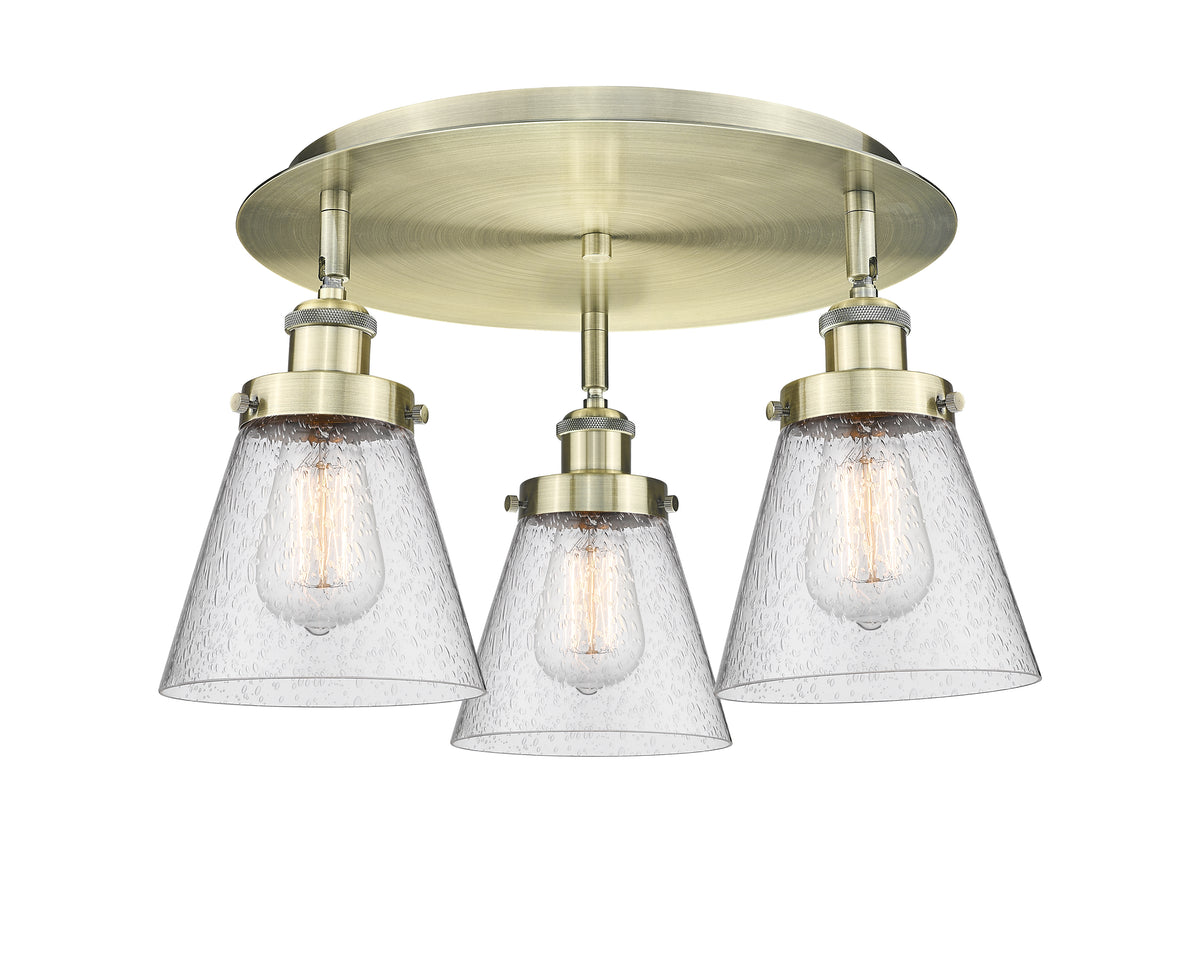 Cone 18-Inch 3-Light Semi-Flush Mount