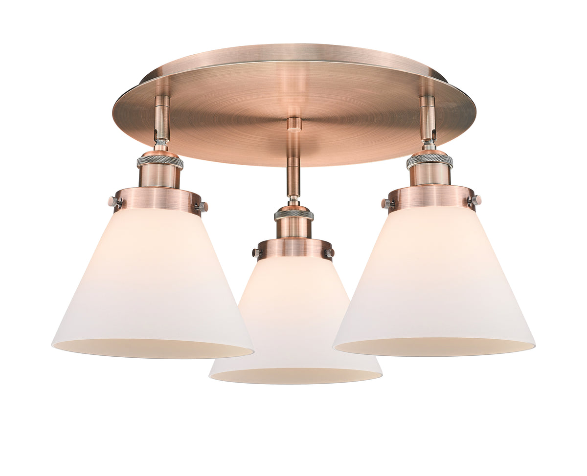 Cone 20-Inch 3-Light Semi-Flush Mount 11-Inch High