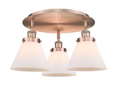 Cone 20-Inch 3-Light Semi-Flush Mount 11-Inch High