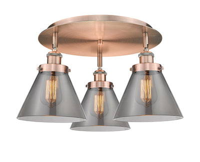 Cone 20-Inch 3-Light Semi-Flush Mount 11-Inch High