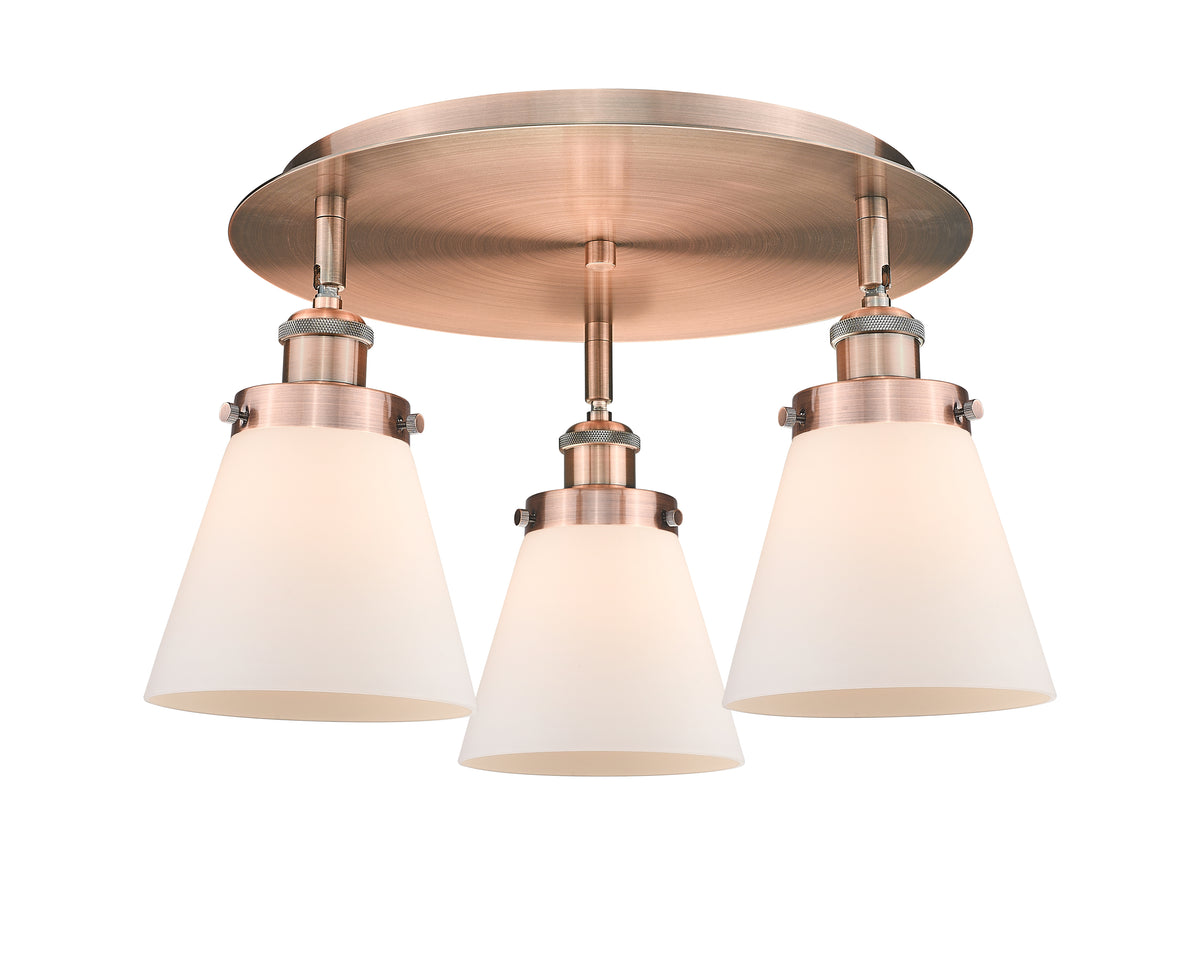 Cone 18-Inch 3-Light Semi-Flush Mount