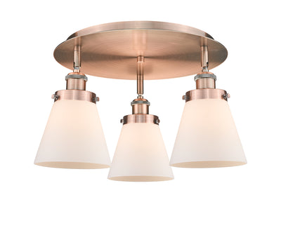Cone 18-Inch 3-Light Semi-Flush Mount