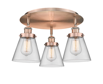 Cone 18-Inch 3-Light Semi-Flush Mount