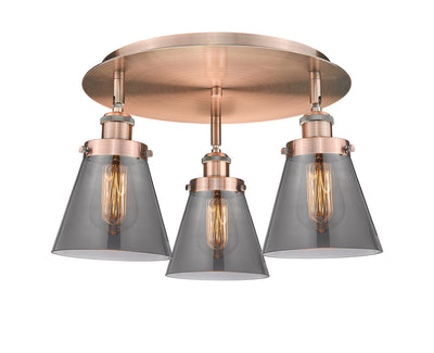 Cone 18-Inch 3-Light Semi-Flush Mount
