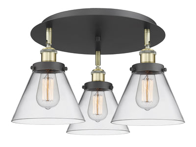 Cone 20-Inch 3-Light Semi-Flush Mount 11-Inch High