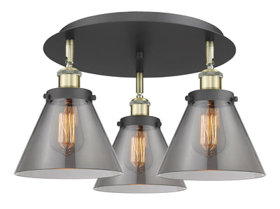 Cone 20-Inch 3-Light Semi-Flush Mount 11-Inch High