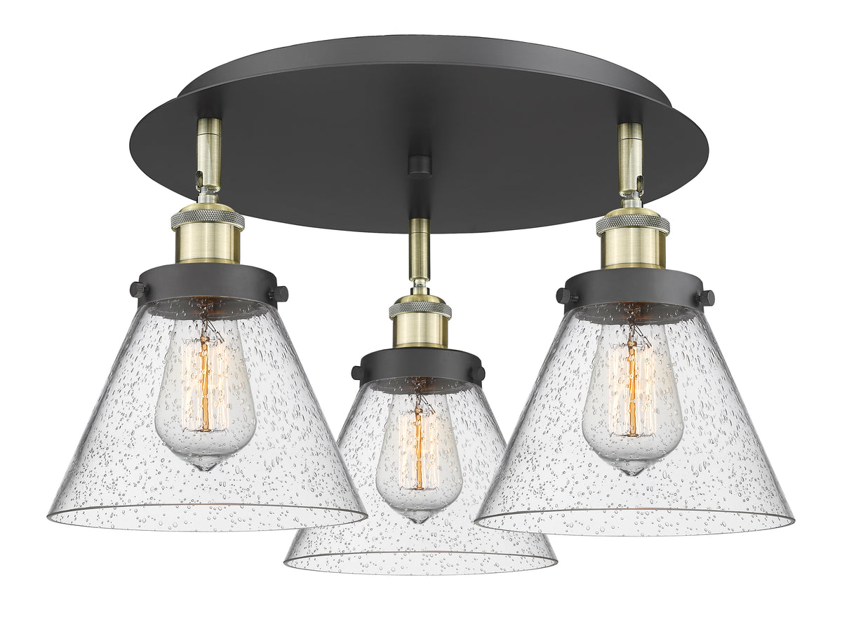 Cone 20-Inch 3-Light Semi-Flush Mount 11-Inch High