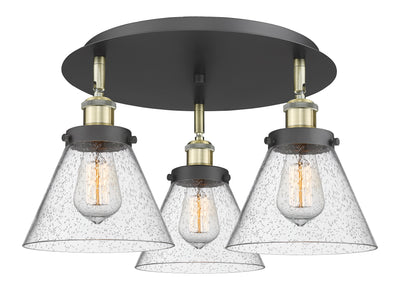 Cone 20-Inch 3-Light Semi-Flush Mount 11-Inch High
