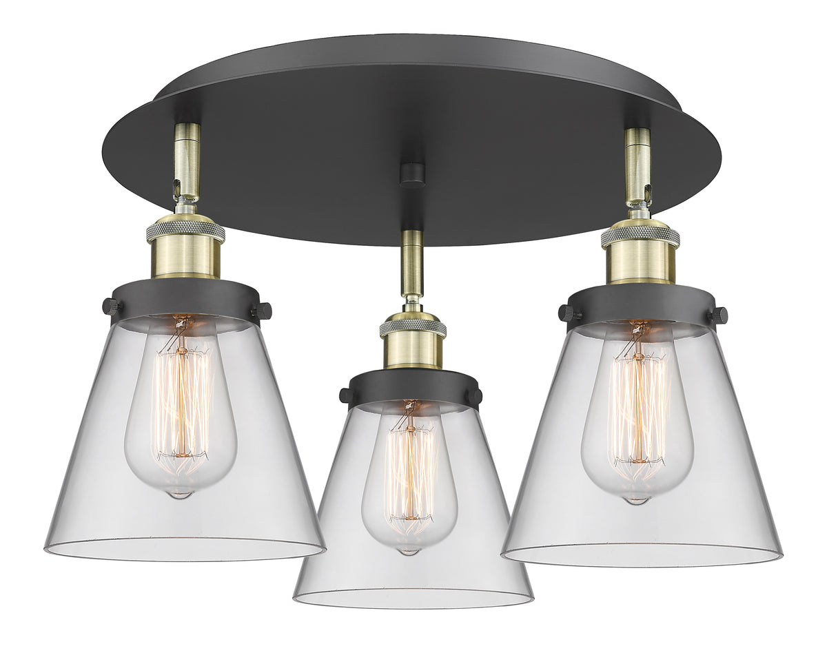 Cone 18-Inch 3-Light Semi-Flush Mount
