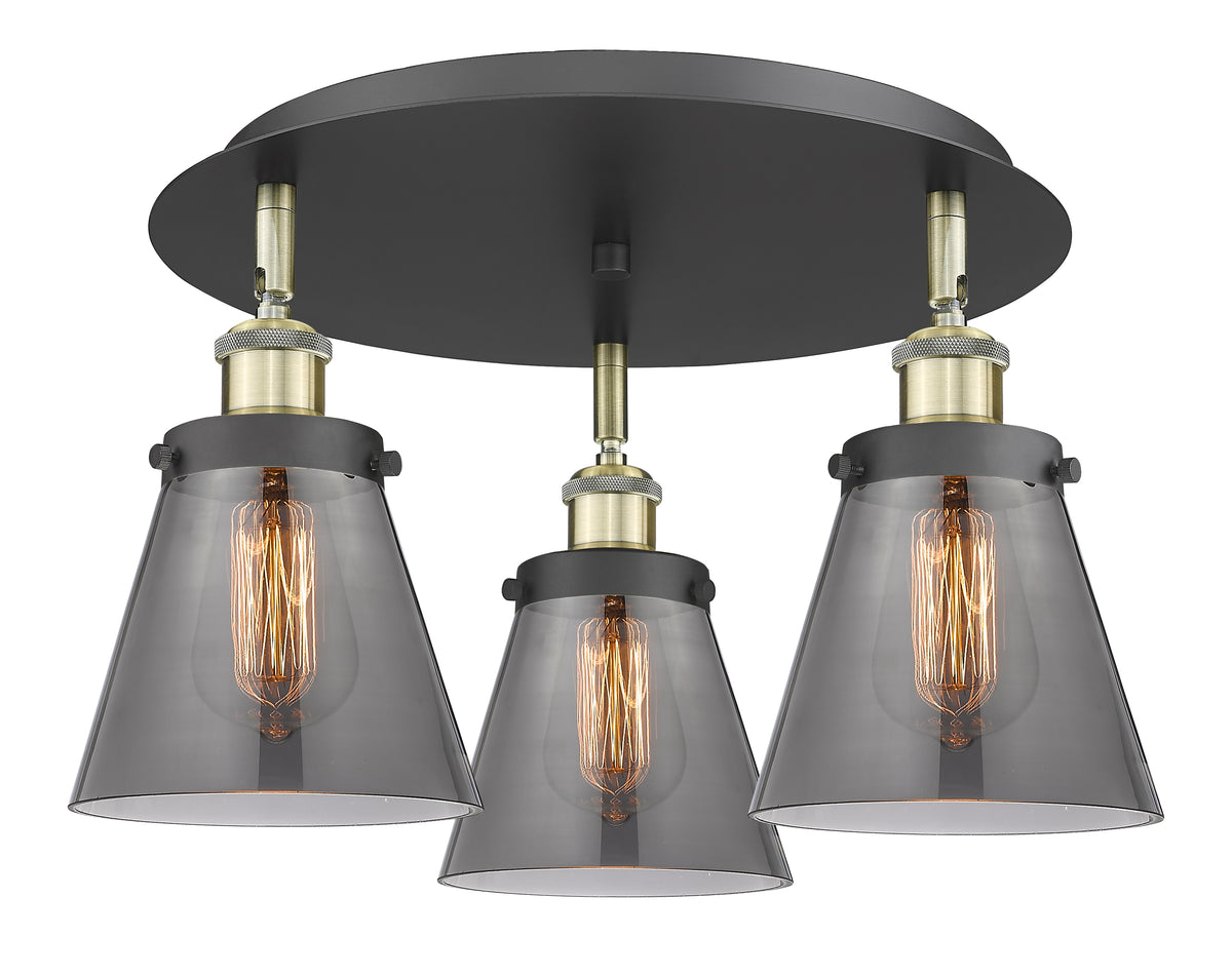 Cone 18-Inch 3-Light Semi-Flush Mount