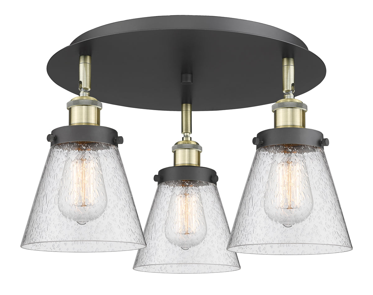 Cone 18-Inch 3-Light Semi-Flush Mount