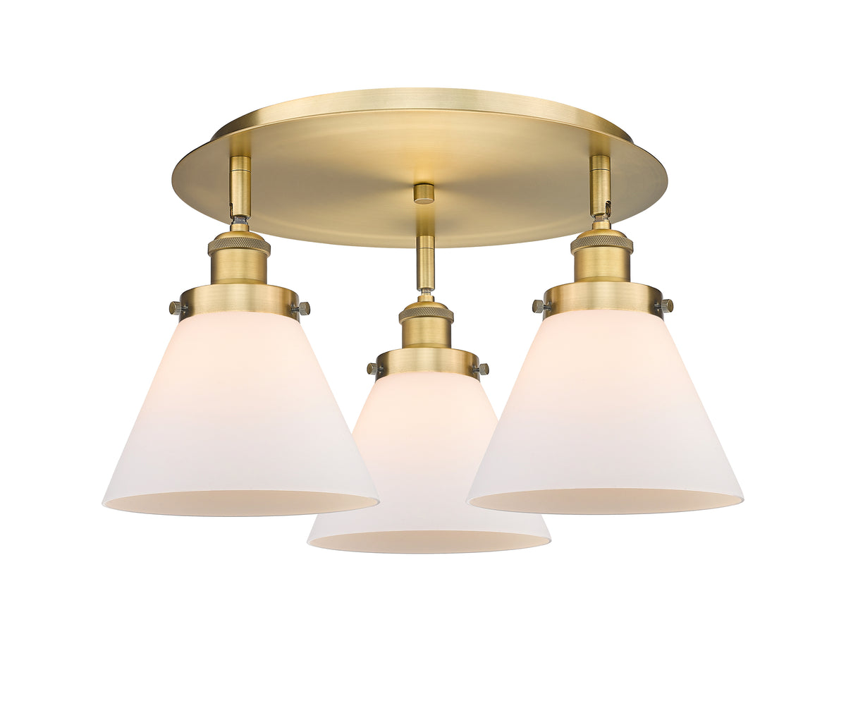 Cone 20-Inch 3-Light Semi-Flush Mount 11-Inch High