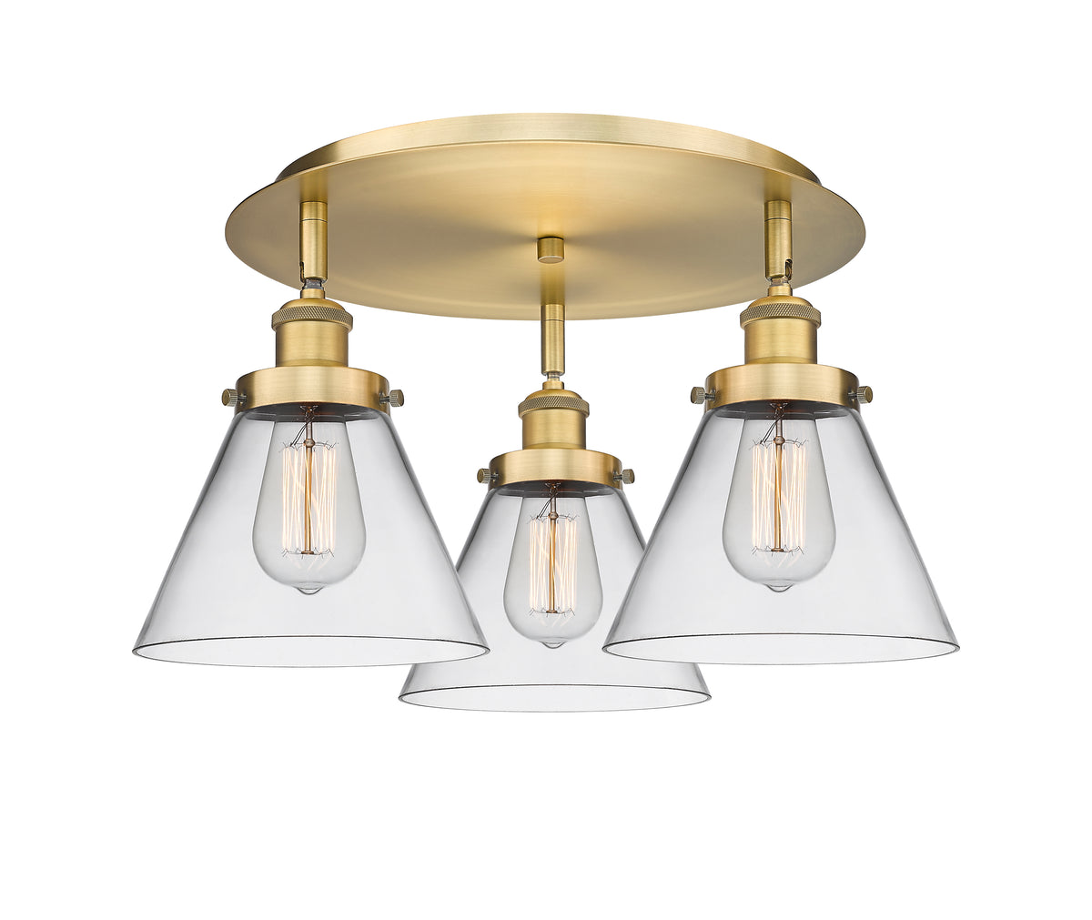 Cone 20-Inch 3-Light Semi-Flush Mount 11-Inch High