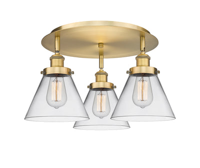 Cone 20-Inch 3-Light Semi-Flush Mount 11-Inch High