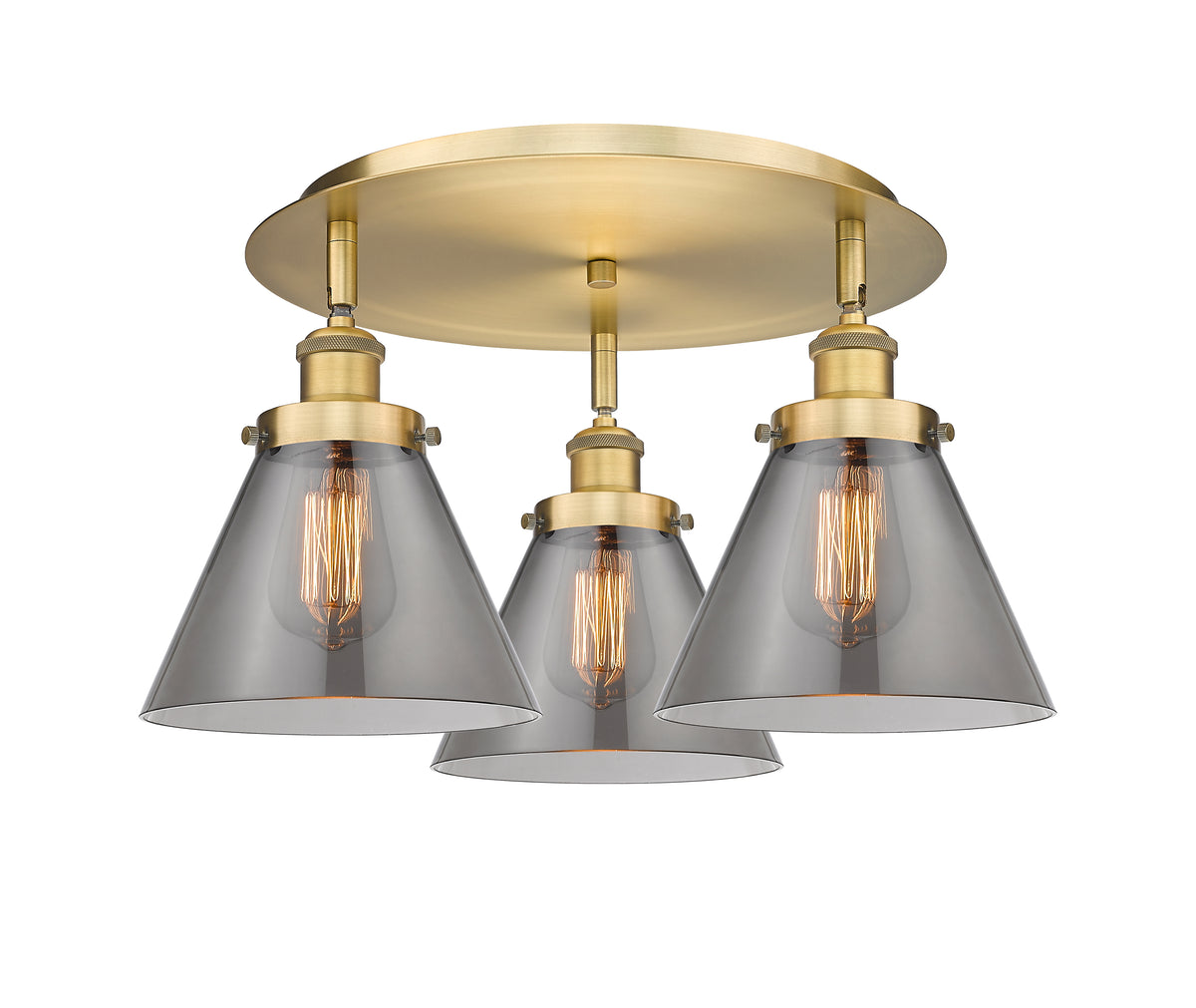 Cone 20-Inch 3-Light Semi-Flush Mount 11-Inch High