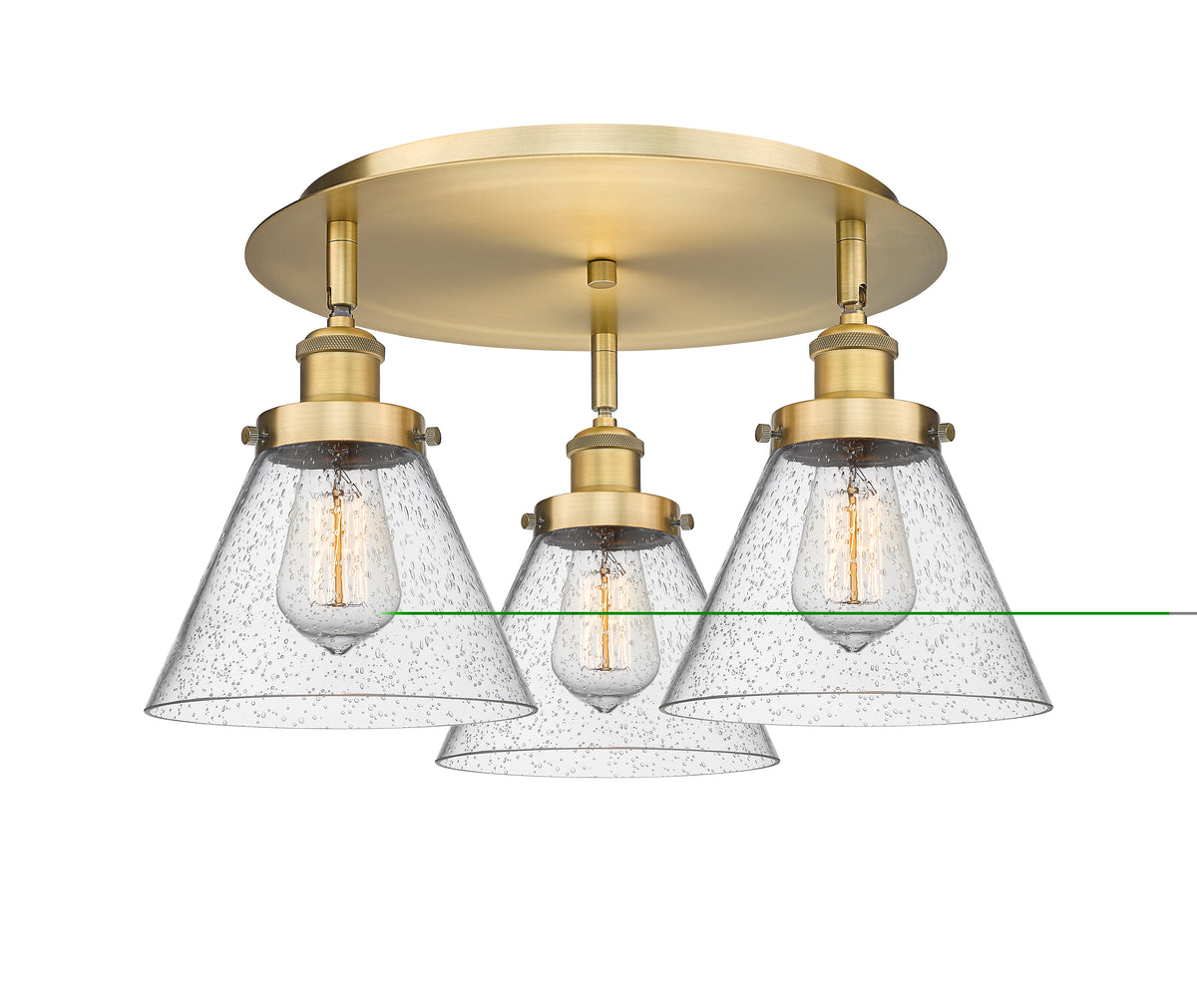 Cone 20-Inch 3-Light Semi-Flush Mount 11-Inch High