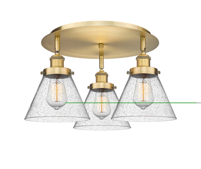 Cone 20-Inch 3-Light Semi-Flush Mount 11-Inch High