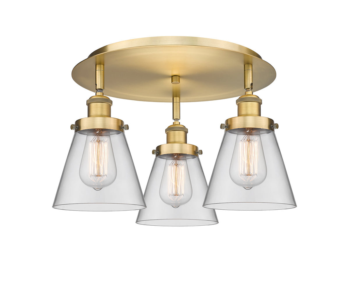 Cone 18-Inch 3-Light Semi-Flush Mount