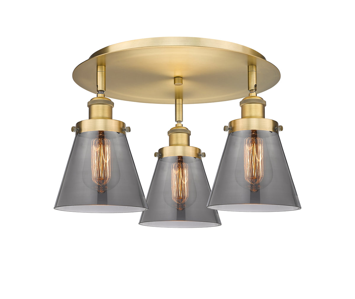 Cone 18-Inch 3-Light Semi-Flush Mount