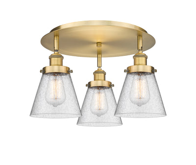 Cone 18-Inch 3-Light Semi-Flush Mount