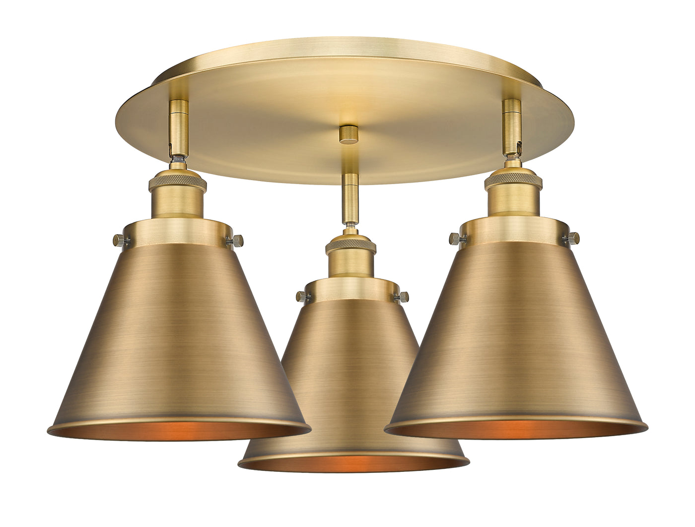 Ballston Semi-Flush Mount Satin Nickel Brass
