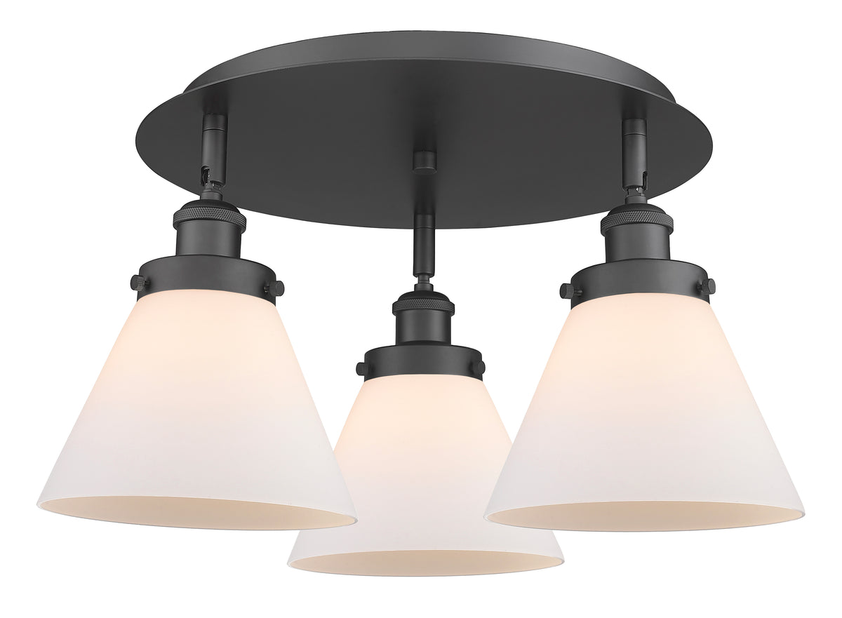 Cone 20-Inch 3-Light Semi-Flush Mount 11-Inch High