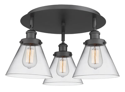 Cone 20-Inch 3-Light Semi-Flush Mount 11-Inch High
