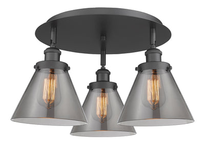 Cone 20-Inch 3-Light Semi-Flush Mount 11-Inch High