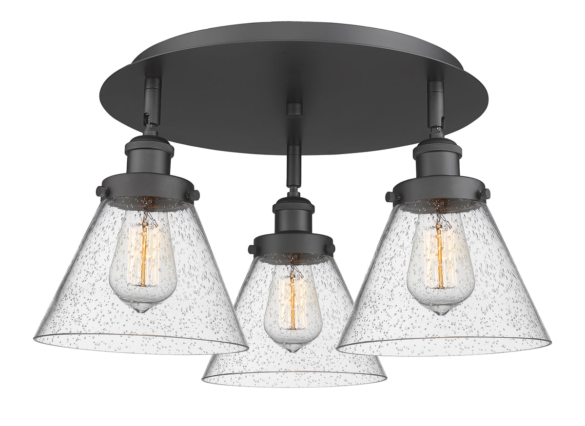 Cone 20-Inch 3-Light Semi-Flush Mount 11-Inch High