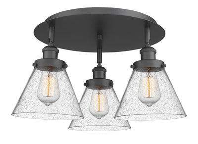 Cone 20-Inch 3-Light Semi-Flush Mount 11-Inch High