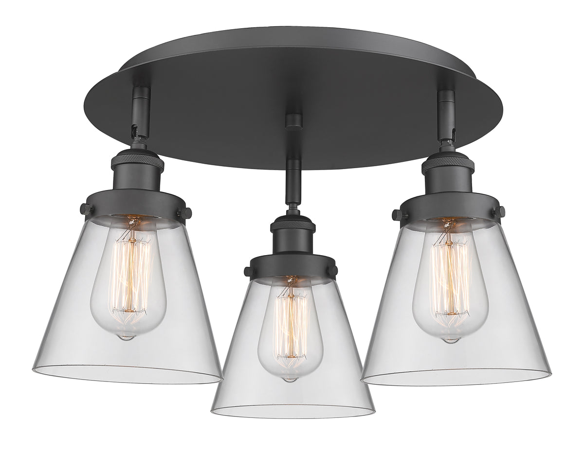 Cone 18-Inch 3-Light Semi-Flush Mount