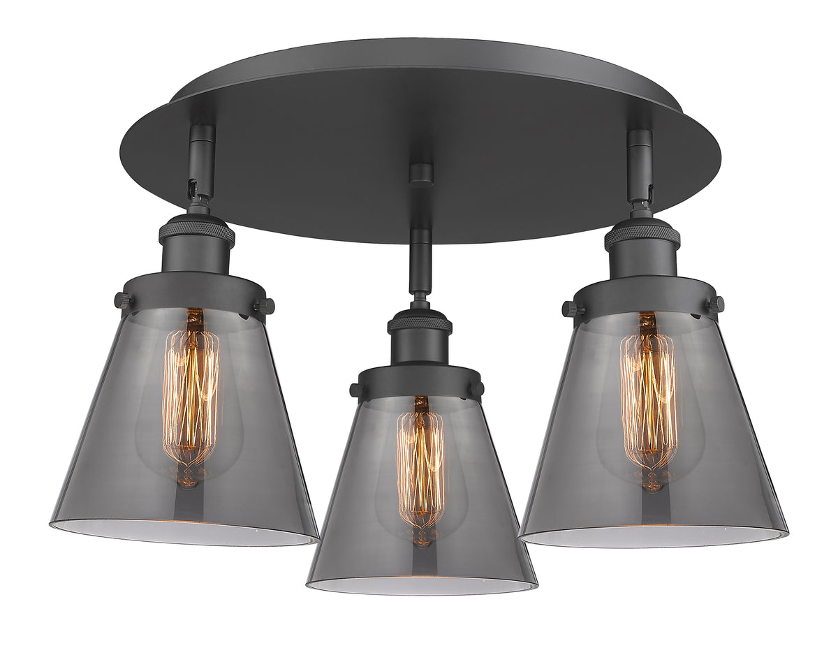 Cone 18-Inch 3-Light Semi-Flush Mount