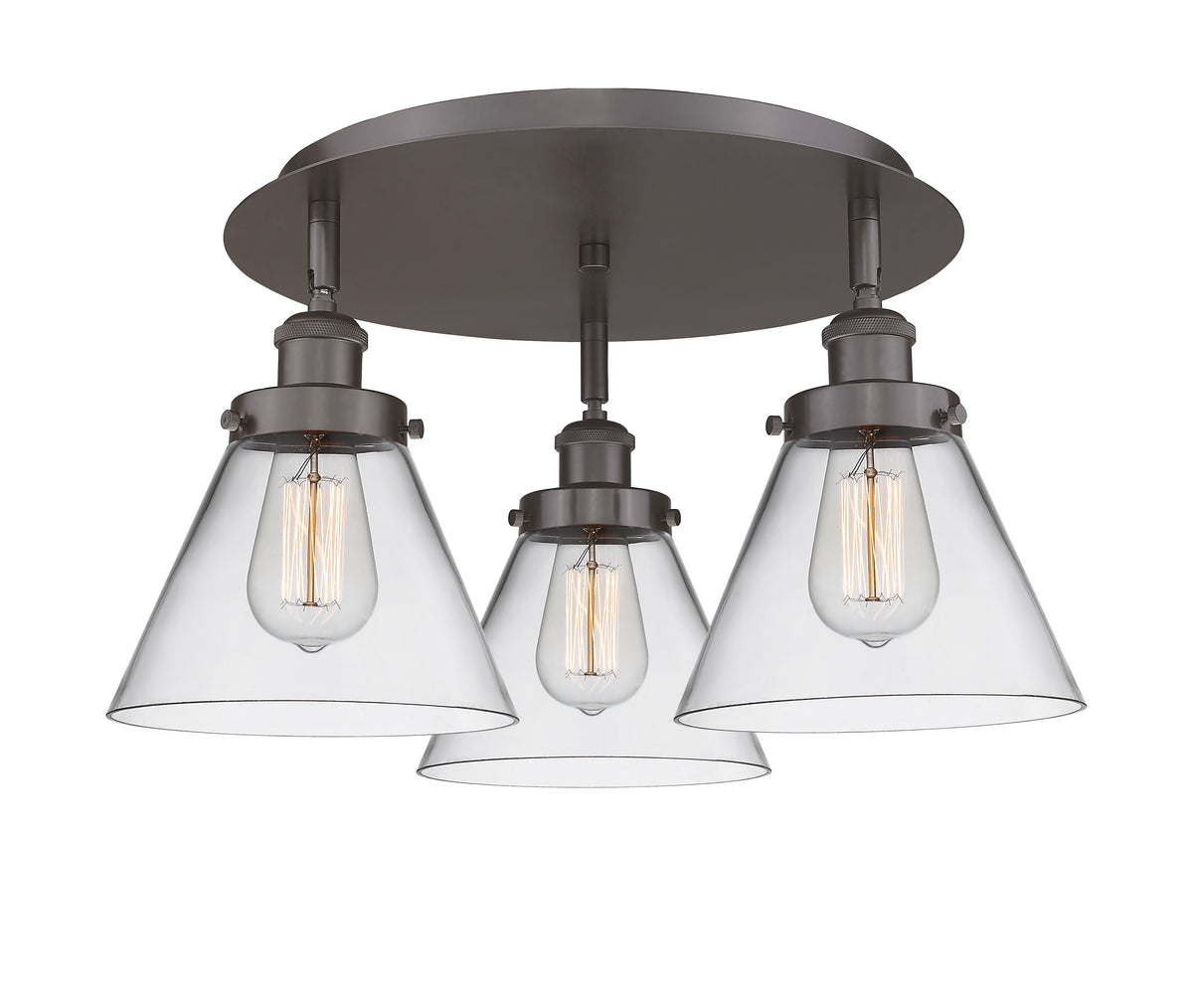 Cone 20-Inch 3-Light Semi-Flush Mount 11-Inch High