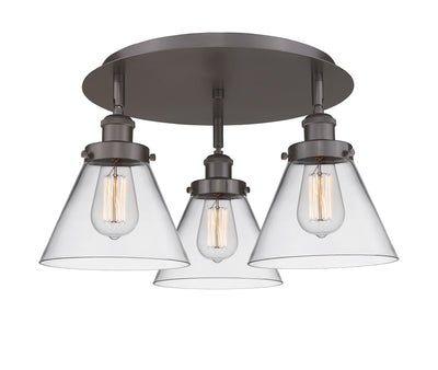 Cone 20-Inch 3-Light Semi-Flush Mount 11-Inch High