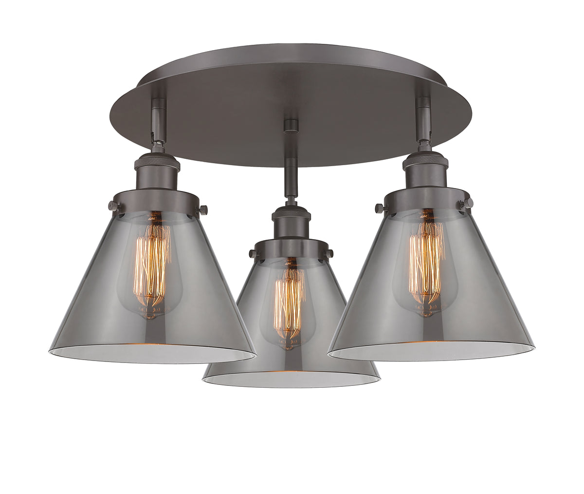 Cone 20-Inch 3-Light Semi-Flush Mount 11-Inch High