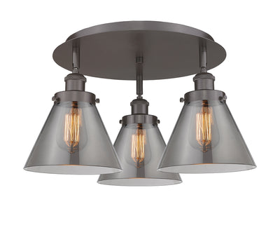 Cone 20-Inch 3-Light Semi-Flush Mount 11-Inch High