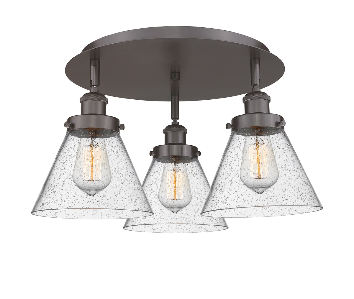 Cone 20-Inch 3-Light Semi-Flush Mount 11-Inch High